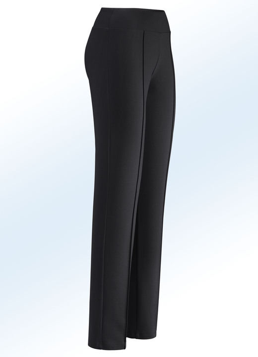 Broeken - Jerseybroek met een hogere, elastische tailleband, in Größe 018 bis 245, in Farbe ZWART Ansicht 1