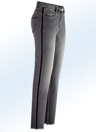 Jeans met trendy fluwelen bies
