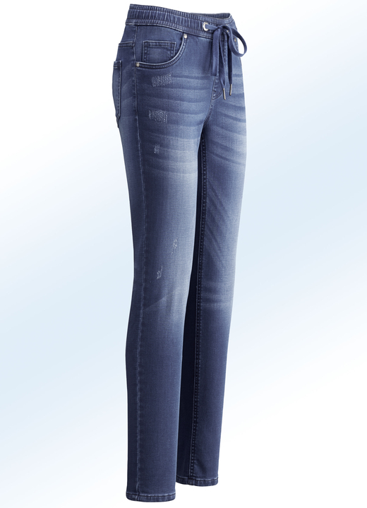 Broeken - Jeans in joggingstijl, in Größe 018 bis 052, in Farbe JEANSBLAUW Ansicht 1