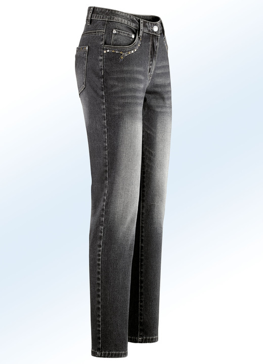 Broeken - Jeans met mooie klinknagels, in Farbe ZWART Ansicht 1