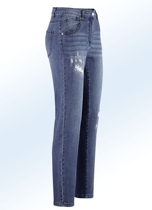 - Jeans met uitvoerig vervaardigde destroy-effecten, in Größe 017 bis 048, in Farbe JEANSBLAUW Ansicht 1