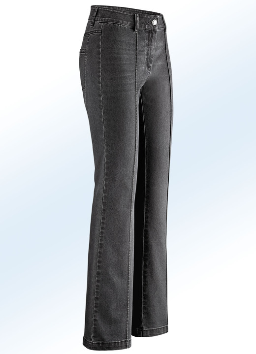 Broeken - Jeans in trendy bootcut-vorm, in Größe 017 bis 050, in Farbe ZWART Ansicht 1