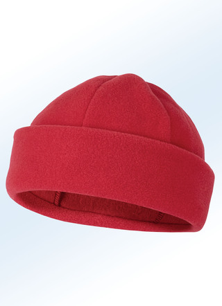 Fleece cap met brede hoes