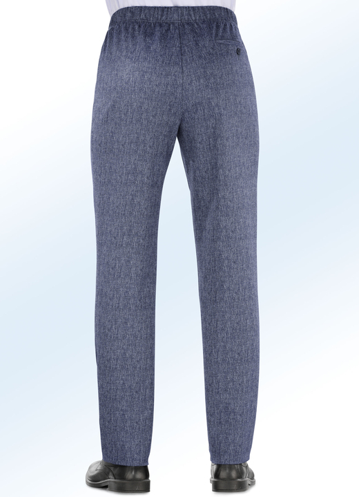 - Gemêleerde pull-on broek met elastische tailleband rondom in 2 kleuren, in Größe 024 bis 064, in Farbe BLAUW Ansicht 1