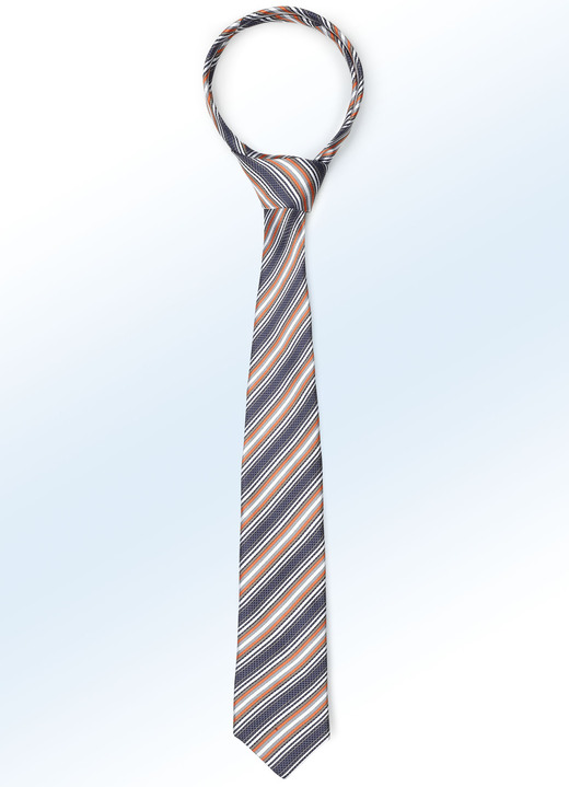Krawatten - Gestreepte stropdas, in Farbe ORANJE Ansicht 1