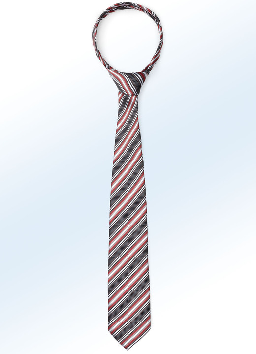 Stropdas - Gestreepte stropdas in 5 kleuren, in Farbe ROOD Ansicht 1
