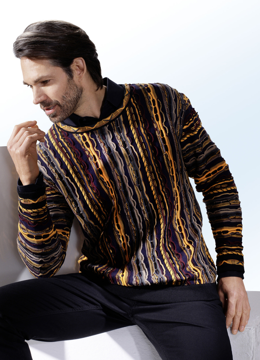 Multicolor - Uitgebreid vervaardigde trui, in Größe 044 bis 060, in Farbe MULTICOLOR