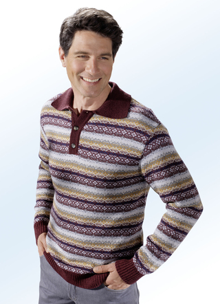 Polo trui met geweldige allover jacquard design