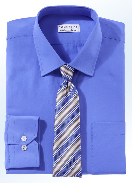 Businesshemden - Shirt met borstzak in 5 kleuren en 2 mouwlengtes, in Größe 038 bis 048, in Farbe MIDDENBLAUW Ansicht 1