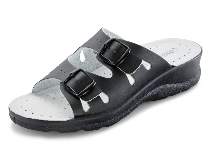 Sandalen & slippers - Set: Muiltjes in het zwart en klompen in het wit, in Größe 036 bis 041, in Farbe ZWART + WIT Ansicht 1