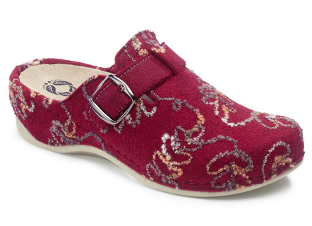 Slipper in 2 kleuren met uitneembaar lederen voetbed, breedte H