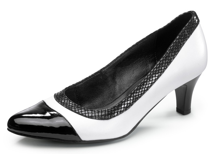 - Nappaleren pumps, in Größe 036 bis 042, in Farbe WIT-ZWART