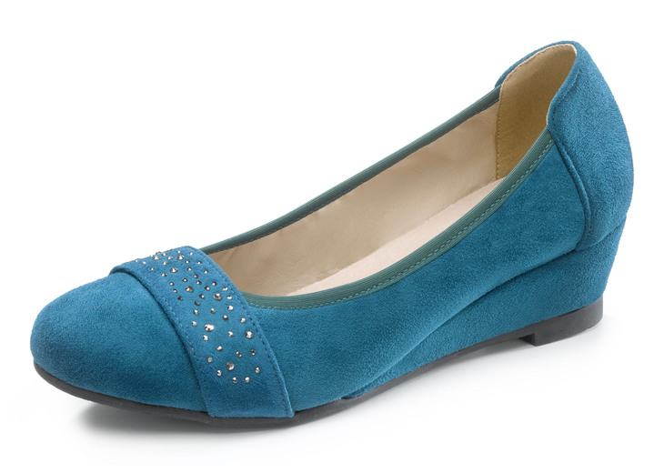 Pumps en ballerina‘s - Pumps met mooie strass steentjes, in Größe 036 bis 042, in Farbe BENZINE