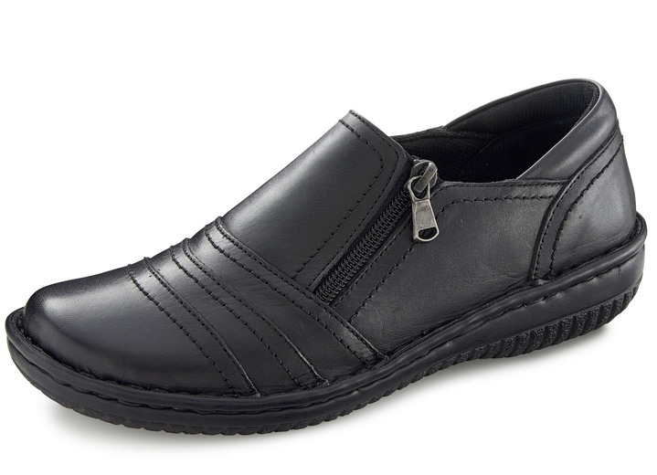 Instappers & veterschoenen - ELENA EDEN pantoffels gemaakt van nappaleer, in Größe 036 bis 042, in Farbe ZWART Ansicht 1