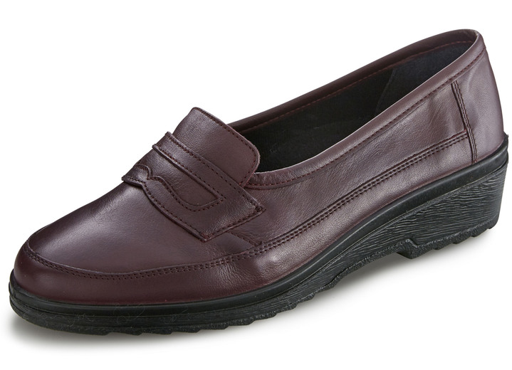 - Pantoffels met leren clip, in Größe 4 bis 8, in Farbe CHIANTI