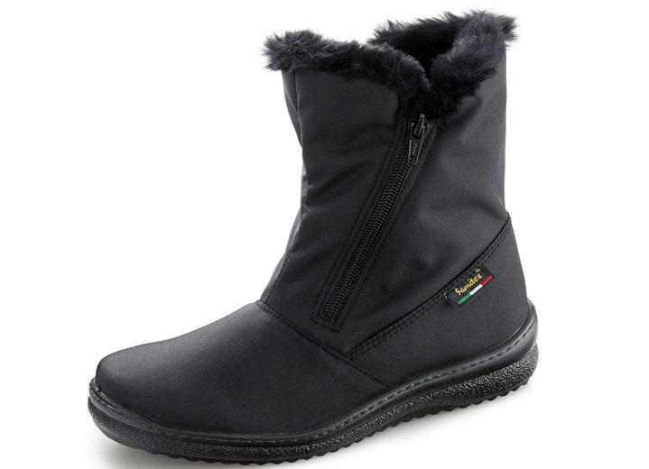 Laarzen & laarsjes - ELENA EDEN, ademende dames enkellaarsjes, winterschoenen, breedte G, met rits, in Größe 036 bis 042, in Farbe ZWART Ansicht 1