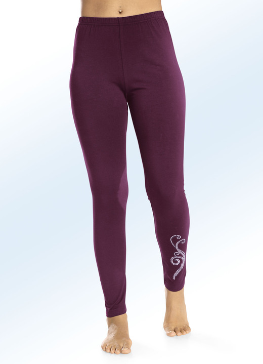 Plantier - Set van twee leggings met een comfortabele, elastische tailleband, in Größe 036 bis 058, in Farbe ROOD-ZWART Ansicht 1