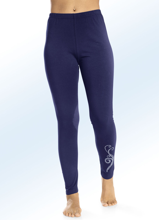 Plantier - Set van twee leggings met een comfortabele, elastische tailleband, in Größe 036 bis 058, in Farbe MARINE-ZWART Ansicht 1