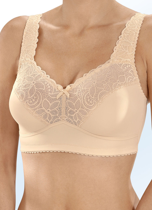 Ondergoed - Bh met elastisch kant, in Größe 080 bis 110, in Cup D, in Farbe HUIDKLEURIG Ansicht 1