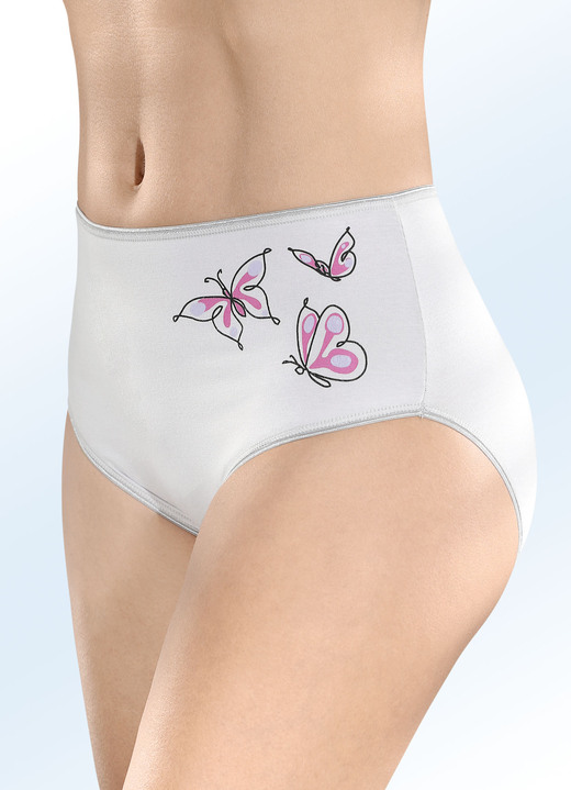 Slips - Set van drie vlinderslips, in Größe 038 bis 056, in Farbe GRIJS-MEERKLEURIG Ansicht 1