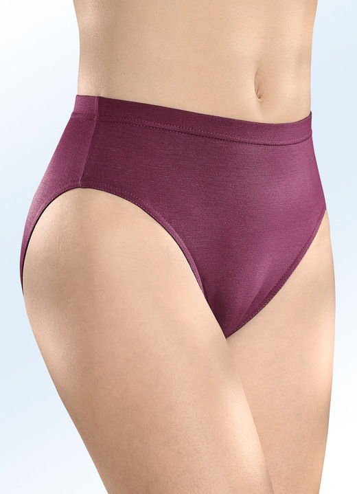 - Set van vier slips met elastische band, in Größe 036 bis 050, in Farbe 2X BORDEAUX, 2X MARINE Ansicht 1