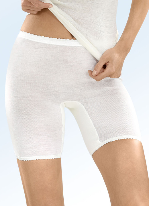 Pantyslips - Con-ta-tweepack slips met maagdelijke wol, in Größe 038 bis 052, in Farbe WOLWIT Ansicht 1