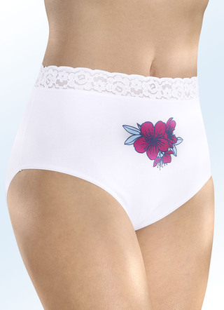 Verpakking van vier slips met kanten tailleband