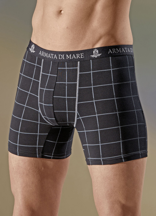 Pants & boxershorts - Driepack broeken met ruitmotief en elastische tailleband, in Größe 005 bis 011, in Farbe ZWART-GRIJS Ansicht 1