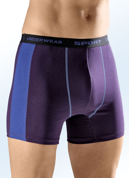 - Viererpack Pants mit seitlichen Einsätzen, in Größe 005 bis 011, in Farbe 2X DUNKELVIOLETT, 2X SCHWARZ