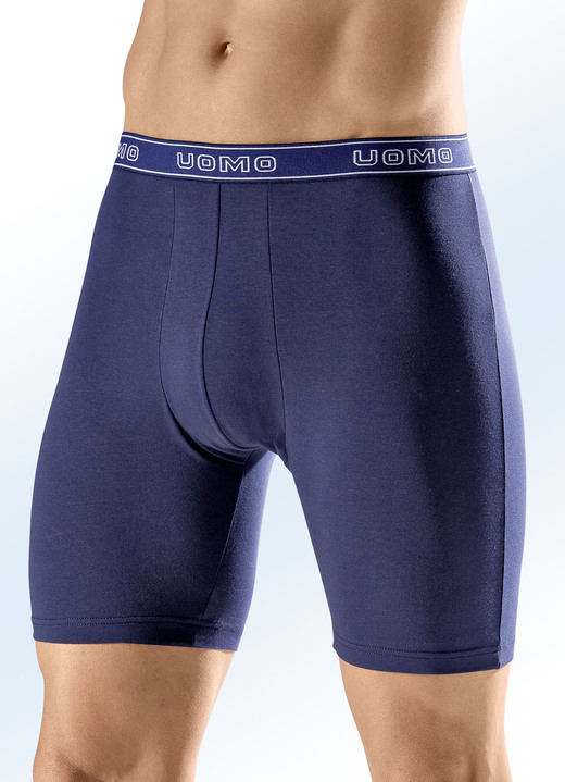 Pants & boxershorts - Longpants met vier pakjes en elastische tailleband, in Größe 005 bis 011, in Farbe 2 X MARINE, 2 X ZWART