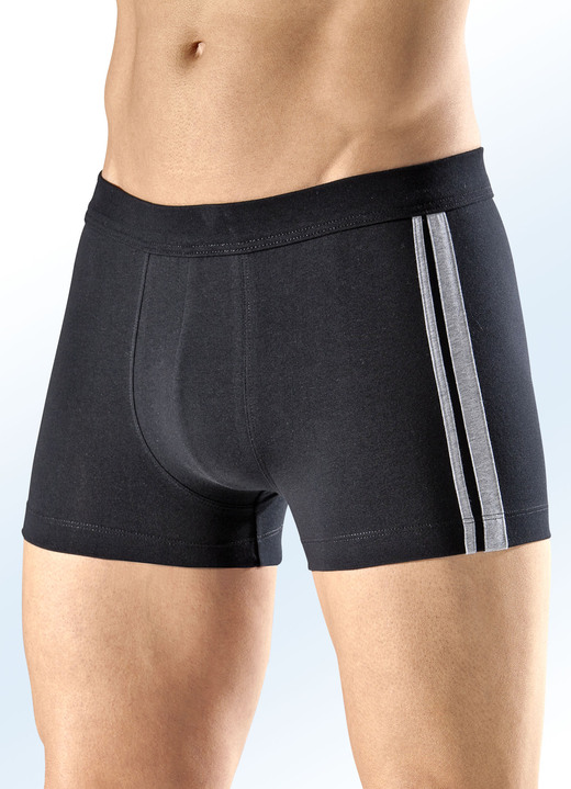 Pants & boxershorts - Schiesser driepack broeken met contrasterende strepen, in Größe 004 bis 010, in Farbe 3x ZWART