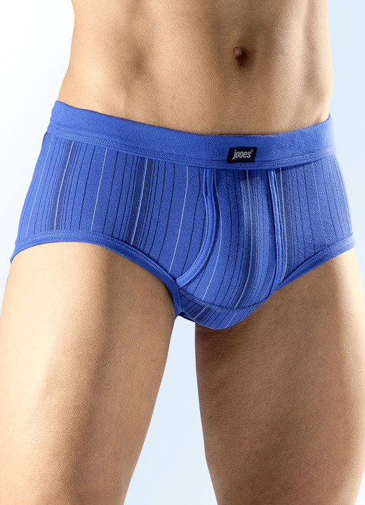 - Fünferpack Slips mit Streifendessin, in Größe 006 bis 012, in Farbe 3X ROYALBLAU-MARINE-WEISS, 2X MARINE-ROYALBLAU-WEISS