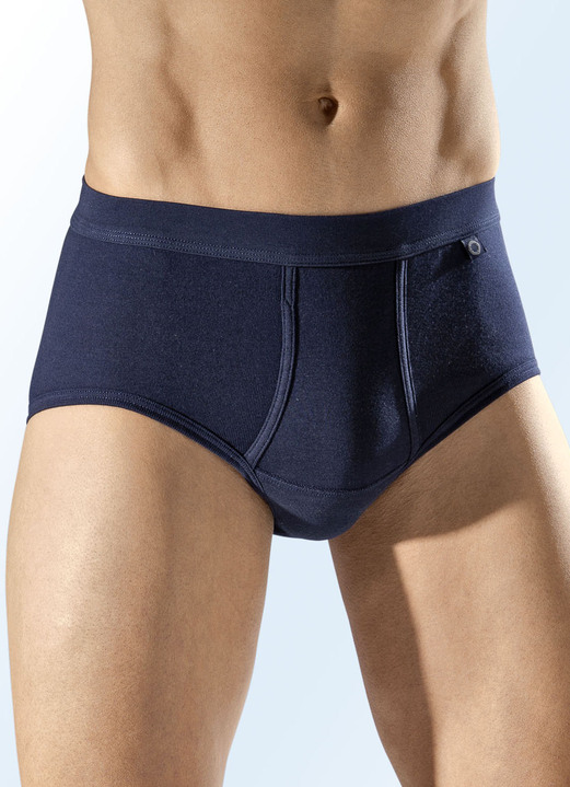 Slips & onderbroeken - Pfeilring driepack slips, effen, in Größe 005 bis 011, in Farbe NAVY