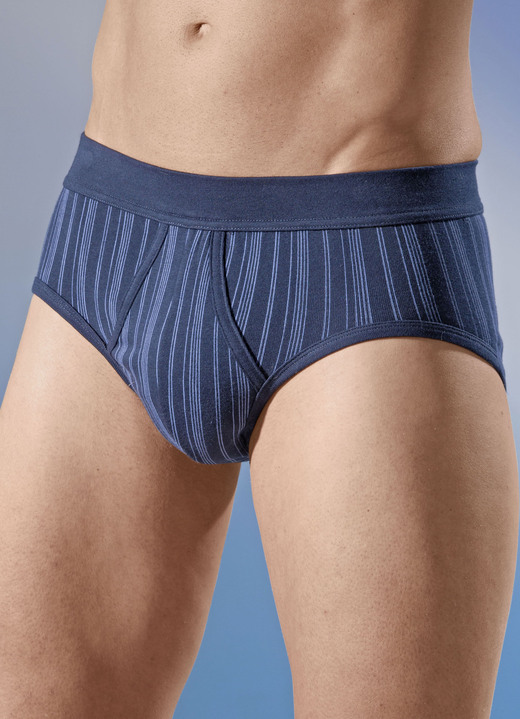 Slips & onderbroeken - Set van twee slips met zachte tailleband, in Größe 005 bis 010, in Farbe 2X MARINE
