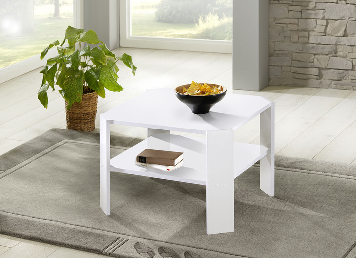 Salontafels - Salontafel met eenvoudig schoon te maken, krasbestendig tafelblad, in Farbe WIT, in Ausführung rechthoekig