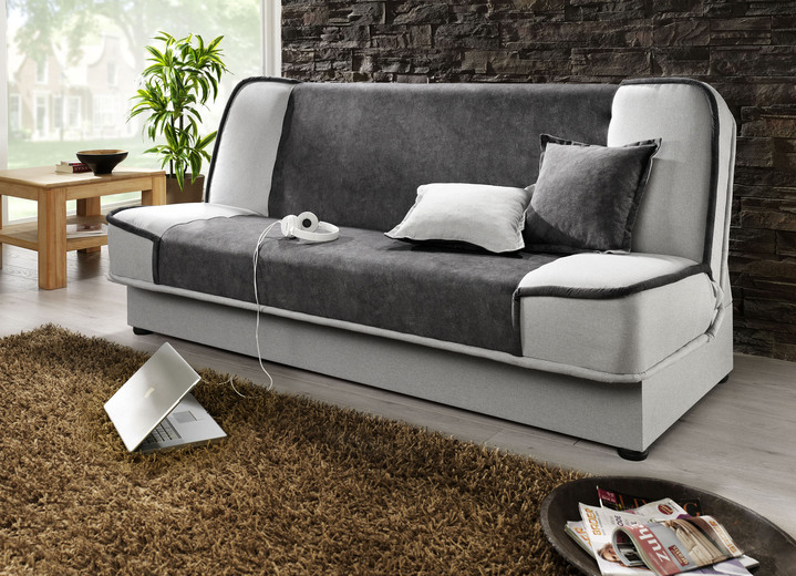 Schlafsofas - Schlafsofa, in Farbe ANTHRAZIT-SILBER Ansicht 1