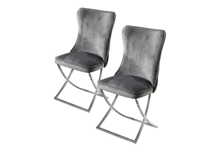 Stoelen & zitbanken - Trendy eetkamerstoelen set van 2, in Farbe GRIJS, in Ausführung Stoelen, set van 2 Ansicht 1
