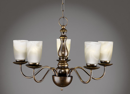 Hanglamp met satijnen glazen lampenkap