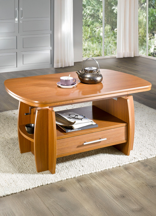 Salontafels - Salontafel met lade, in Farbe NOTENBOOM, in Ausführung Vaste plaat Ansicht 1
