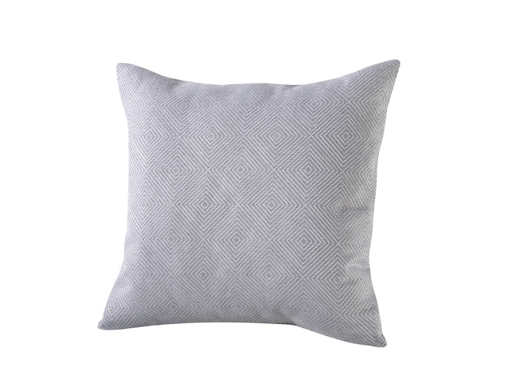 Dekokissen & Hüllen - Hochwertige, jacquard-gewebte Kissenbezüge, in Größe 105 (Kissenbezug, 40x40 cm) bis 110 (Kissenbezug, 50x50 cm), in Farbe SILBER, in Ausführung Raute groß Ansicht 1