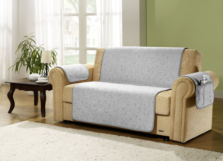 - Fauteuil-, bank- en armleuningbeschermer met een verwarmende omkeerbare zijde, in Größe 101 (Fauteuilbeschermer, 50 x 150 cm) bis 865 (2 armleuningbeschermers, 38 x 55 cm), in Farbe GRIJS Ansicht 1