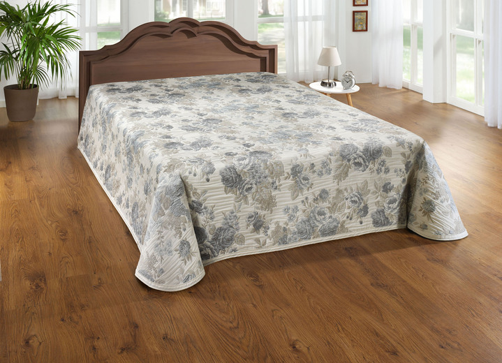 - Sprei met uitgebreide quilting, in Größe 873 (voor eenpersoonsbed, 138x210 cm) bis 915 (voor Frans bed 270 x 250 cm), in Farbe BLAUW Ansicht 1