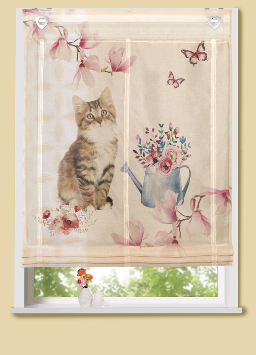 - Vouwgordijn met kattenmotief, in Größe 316 (140 x 45 cm) bis 324 (140 x 100 cm), in Farbe