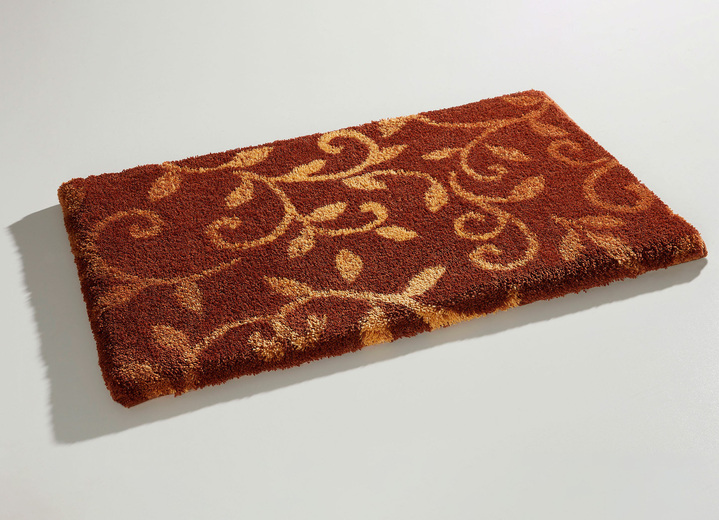 Badmatten - Badmatten geschikt voor vloerverwarming, in Größe 100 (Matje, halfrond 50/80 cm) bis 112 (Toiletdekselafdekking 47/50 cm), in Farbe TERRA