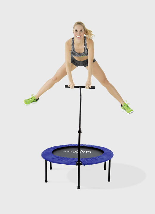 Fitness - Trampoline met in hoogte verstelbare handgreep, in Farbe BLAUW-ZWART
