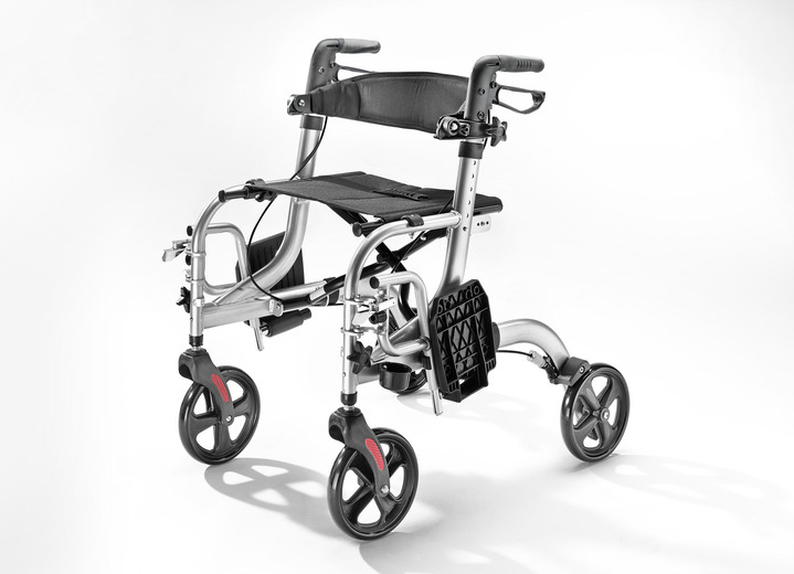 Rollators & rolstoelen - Rollator, ook te gebruiken als rolstoel, in Farbe ZILVER Ansicht 1