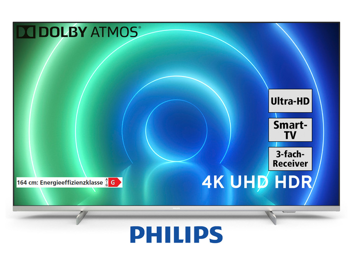 TV - Philips 4K-Ultra-hd-smart-led-tv, in Farbe SILBER Ansicht 1