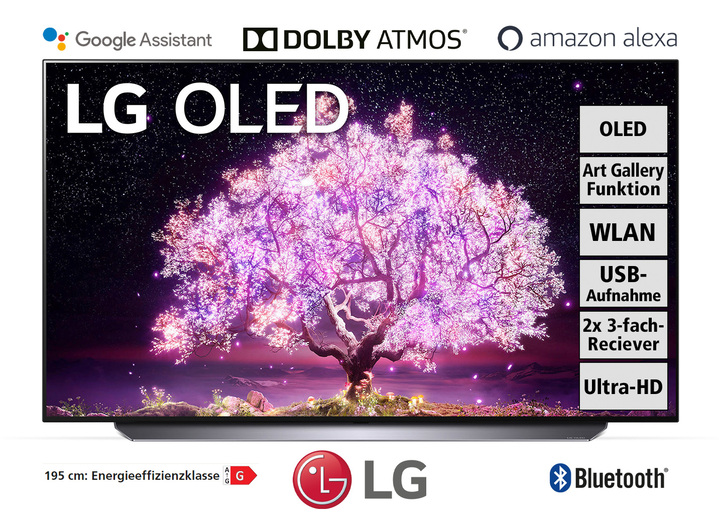 TV - LG 4K OLED TV met 2 ingebouwde 3x HD ontvangers, in Farbe SCHWARZ Ansicht 1