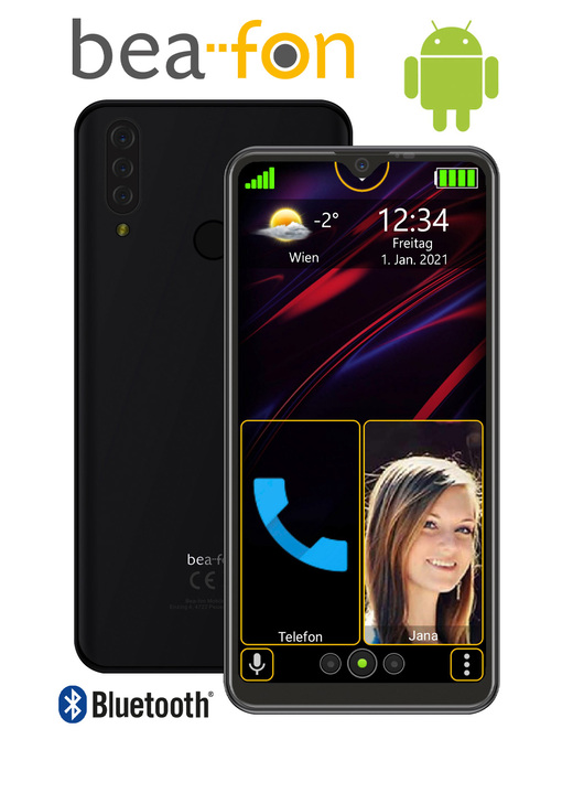 Mobiele telefoon - Bea-fon M 6s premium Smartphone, in Farbe SCHWARZ Ansicht 1