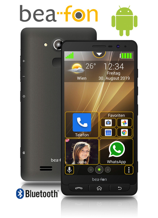Mobiele telefoon - Bea-fon M 5 premium Smartphone, in Farbe SCHWARZ Ansicht 1